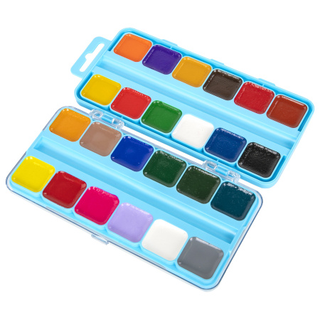 Краски акварельные ЮНЛАНДИЯ "ЮНЛАНДИК-ХУДОЖНИК", медовые, 24 цвета, КЛАССИЧЕСКИЕ, пластик, 192288 - Краски для детского творчества