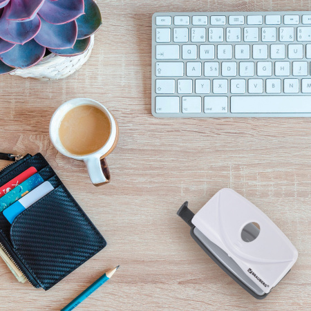 Дырокол BRAUBERG "Original", до 10 листов, белый, 227786 - Дыроколы настольные