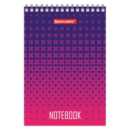 Блокнот МАЛЫЙ ФОРМАТ (97х145 мм) А6, 80 л., гребень, картон, клетка, BRAUBERG, "Геометрия", 129834 - Блокноты