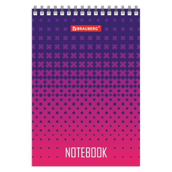 Блокнот МАЛЫЙ ФОРМАТ (97х145 мм) А6, 80 л., гребень, картон, клетка, BRAUBERG, "Геометрия", 129834 - Блокноты
