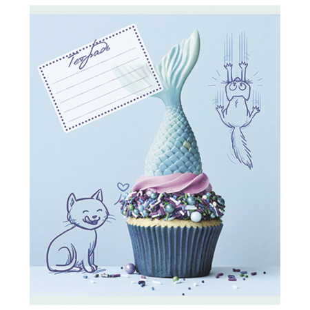 Тетрадь А5, 48 л., ПЗБМ, скоба, клетка, ламинация, конгрев, выборочный лак, "Сладкая мечта" (5 видов), 029876 - Тетради 40-48 листов