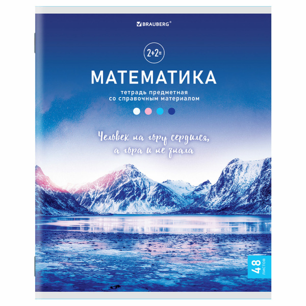 Тетрадь предметная "КЛАССИКА NATURE" 48 л., обложка картон, МАТЕМАТИКА, клетка, BRAUBERG, 404592 - Тетради предметные