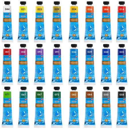 Краски масляные ВОДОРАЗБАВИМЫЕ художественные, 24 цвета по 18 мл в тубах, BRAUBERG ART PREMIERE, 192291 - Масляные краски художественные в наборах