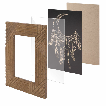 Рамка из мангового дерева BRAUBERG LOFT MANUSCRIPT, фото 10х15 см, акриловый экран, 17х22 см, 391284 - Рамки для дипломов, сертификатов, грамот, фотографий