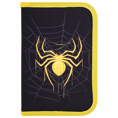 Пенал BRAUBERG с наполнением, 1 отделение, 1 откидная планка, 24 предмета, 21х14 см, "Venomous spider", 271526 - Пеналы с наполнением