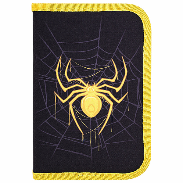 Пенал BRAUBERG с наполнением, 1 отделение, 1 откидная планка, 24 предмета, 21х14 см, "Venomous spider", 271526 - Пеналы с наполнением