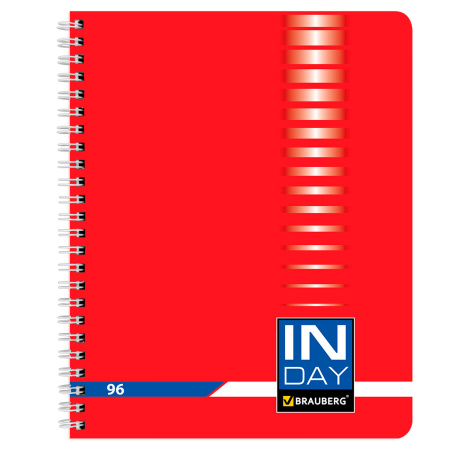 Тетрадь А5, 96 л., BRAUBERG, гребень, клетка, обложка картон, "INDAY", 400526 - Тетради более 60 листов