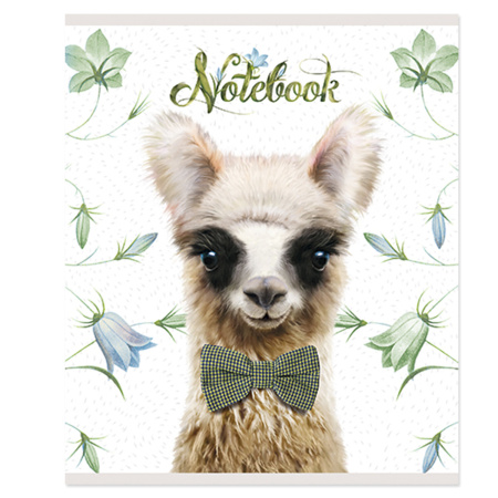 Тетрадь А5, 48 л., ПЗБМ, скоба, клетка, конгрев, выборочный TWIN лак, "Звери ми-ми-ми" (5 видов), 027026 - Тетради 40-48 листов