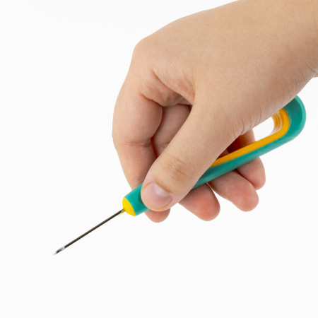 Шило с крючком, общая длина 140 мм, d=2 мм, прорезиненная ручка, STAFF, 238115 - Шило канцелярское