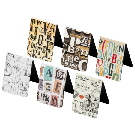 Закладки для книг МАГНИТНЫЕ, "LETTERS", набор 6 шт., 35x25 мм, BRAUBERG, 113166 - Закладки для книг