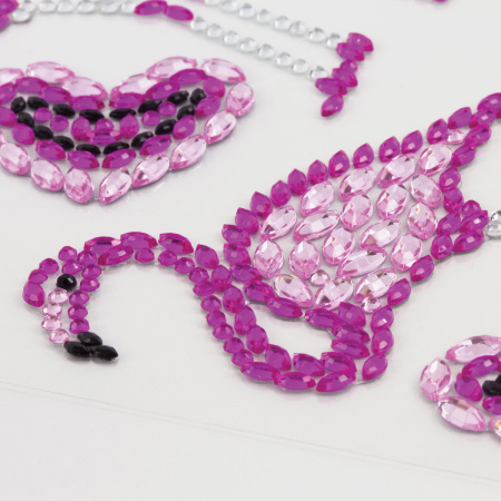 Наклейки готовые из страз ФЛАМИНГО, 8 декоративных элементов, 9,5х15,5 см, ОСТРОВ СОКРОВИЩ, 661565 - Наклейки для творчества