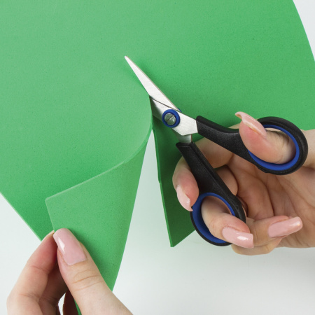 Ножницы для хобби и рукоделия ОСТРОВ СОКРОВИЩ 120 мм, 3-х сторонняя заточка, черно-синие, 237104 - Ножницы для хобби и рукоделия