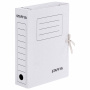 Папка архивная с завязками А4 (325х250 мм), 75 мм, до 700 листов, микрогофрокартон, БЕЛАЯ, STAFF, 128869 - Накопители документов