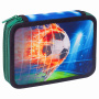 Пенал BRAUBERG, 2 отделения, полиэстер, 21х14 см, "Fire football", 270322 - Пеналы каркасные