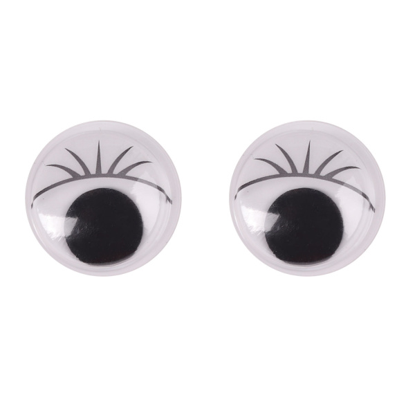Глазки для творчества, вращающиеся, черно-белые, с ресницами, 18 мм, 20 шт., ОСТРОВ СОКРОВИЩ, 661328 - Глазки для творчества