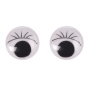 Глазки для творчества, вращающиеся, черно-белые, с ресницами, 18 мм, 20 шт., ОСТРОВ СОКРОВИЩ, 661328 - Глазки для творчества