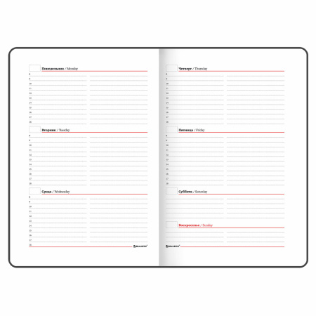 Еженедельник недатированный А5 145х215 мм, BRAUBERG "Party", под кожу, 64 л., белый, 114473 - Еженедельники