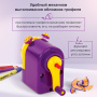 Точилка механическая ЮНЛАНДИЯ "Лабиринт", для чернографитных и цветных карандашей, крепление к столу, корпус фиолетовый, 228478 - Точилки механические