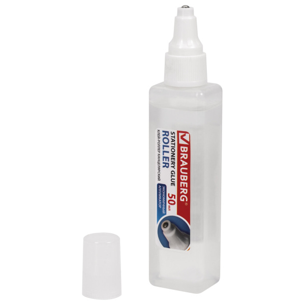 Клей-роллер канцелярский BRAUBERG, 50 мл, 229067 - Клей канцелярский