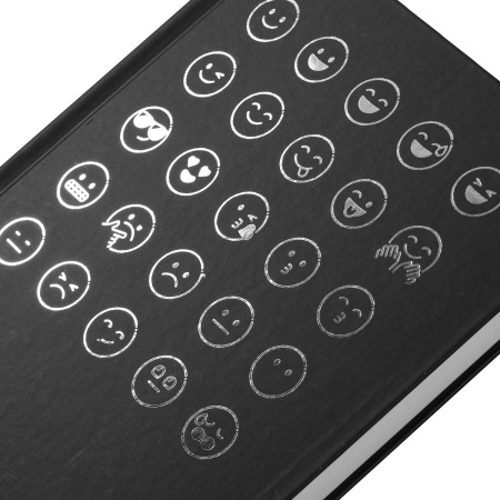 Ежедневник недатированный с резинкой А5 (145х203 мм), BRAUBERG, твердый, фольга, 128 л., "Emoji", 114567 - Ежедневники с твердой обложкой