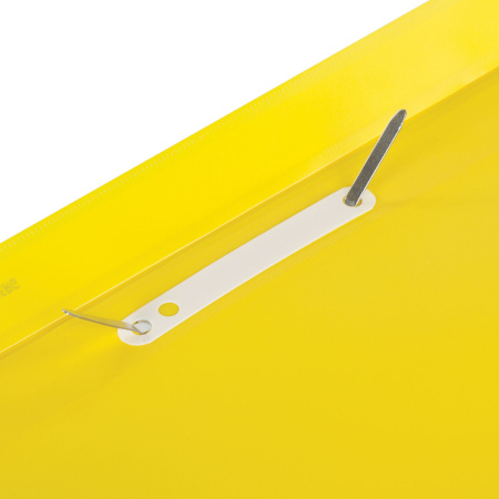 Скоросшиватель пластиковый с перфорацией BRAUBERG, А4, 140/180 мкм, желтый, 226587 - Папки-скоросшиватели мягкие