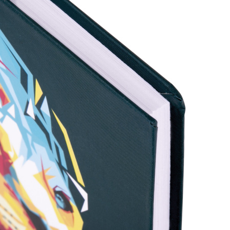 Блокнот МАЛЫЙ ФОРМАТ (110х147 мм), А6, 80 л., твёрдый, клетка, выборочный лак, STAFF, "Лев", 114447 - Блокноты в книжном переплете