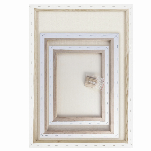 Холсты на подрамнике НАБОР 3 шт. (30х40 см, 40х50 см, 50х70 см), 280 г/м2, грунт, хлопок, BRAUBERG ART, 192270 - Холсты