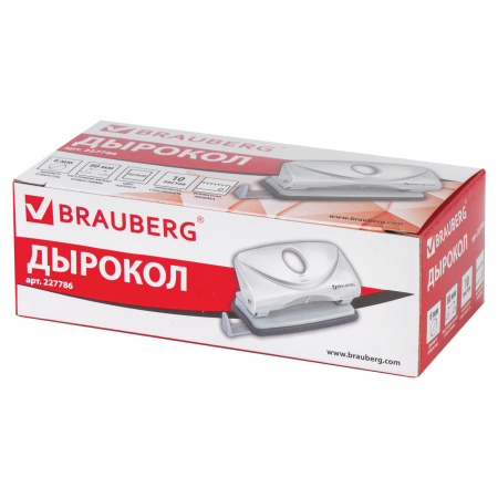 Дырокол BRAUBERG "Original", до 10 листов, белый, 227786 - Дыроколы настольные