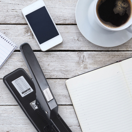 Степлер МОЩНЫЙ №24/6-23/24 металлический BRAUBERG "Heavy duty", до 200 листов, черный, 227660 - Степлеры мощные