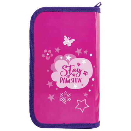 Пенал ПИФАГОР, 2 отделения, ламинированный картон, 19х11 см, "Black kitten", 270881 - Пеналы каркасные