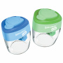 Точилки BRAUBERG KIDS "MAXI", 2 ШТУКИ, 2 отверстия, с большим контейнером, трехгранный корпус, цвета ассорти, блистер, 271947 - Точилки ручные