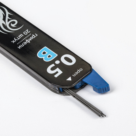 Грифели запасные 0,5 мм, B, BRAUBERG, КОМПЛЕКТ 20 шт., "Black Jack", 180449 - Грифели для механических карандашей