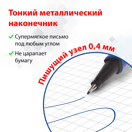 Набор капиллярных ручек (линеров) BRAUBERG 4 шт., АССОРТИ, "Aero", трехгранные, металлический наконечник, линия письма 0,4 мм, 141524 - Ручки капиллярные и линеры художественные