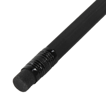 Карандаши чернографитные BRAUBERG НАБОР 6 шт., "Black Jack", НВ, с резинкой, черные, дерево, заточенные, 180608 - Карандаши чернографитные