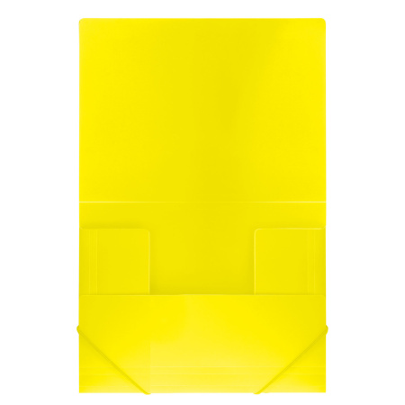 Папка на резинках BRAUBERG "Neon", неоновая, желтая, до 300 листов, 0,5 мм, 227461 - Папки на резинках пластиковые