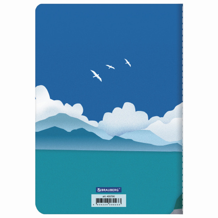 Тетрадь 40 л. в клетку обложка SoftTouch, бежевая бумага 70 г/м2, сшивка, А5 (147х210 мм), РЕКА, BRAUBERG, 403790 - Тетради 40-48 листов