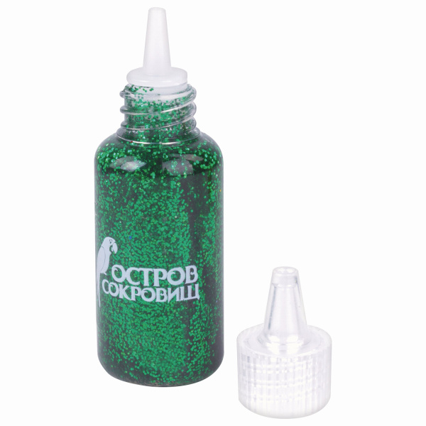 Гель с блестками ОСТРОВ СОКРОВИЩ, для декора, поделок, DIY, творчества, оформления, 6 ярких цветов по 20 мл, блистер, 662258 - Гель, гель-клей, краска для декорирования