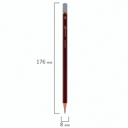 Карандаш чернографитный художественный HB, 1 шт., BRAUBERG ART "PREMIERE", ВЫСШЕЕ КАЧЕСТВО, 181886 - Карандаши чернографитные