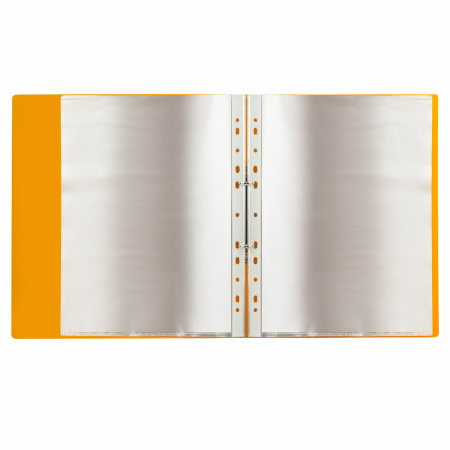 Папка для портфолио и презентаций, 2 кольца, 20 файлов, пластик, желтая, BRAUBERG, 126676 - Портфолио