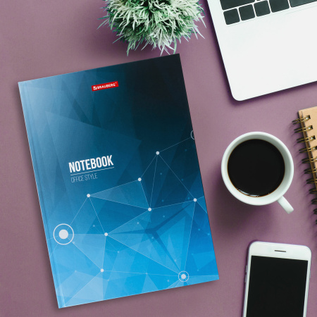 Блокнот БОЛЬШОЙ ФОРМАТ (215х295 мм) А4, 128 л., твердый, клетка, блок 4 цвета, BRAUBERG, "Бизнес", 111593 - Блокноты в книжном переплете