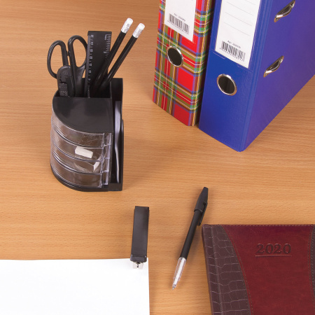 Канцелярский набор STAFF "Веер", 13 предметов, в форме веера, невращающаяся конструкция, 230744 - Наборы офисные пластиковые с наполнением