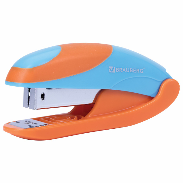 Степлер №24/6, 26/6 BRAUBERG MIX, до 20 листов, с резиновыми вставками, ассорти, 229077 - Степлеры настольные
