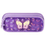 Пенал-косметичка 2 отделения, полиэстер, "Butterfly", фиолетовый, 21х6х9 см, 270256 - Пеналы мягкие