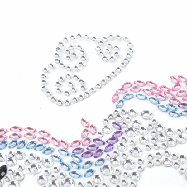 Наклейки готовые из страз ЕДИНОРОГИ, 4 декоративных элемента, 9,5х15,5 см, ОСТРОВ СОКРОВИЩ, 662241 - Стразы для творчества