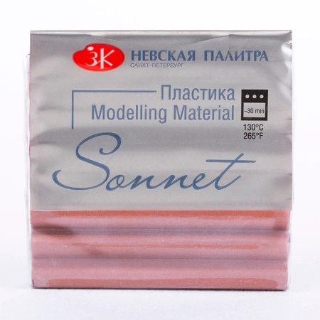 Полимерная глина (пластика) "Сонет" цвет металлик медь брус 56 г