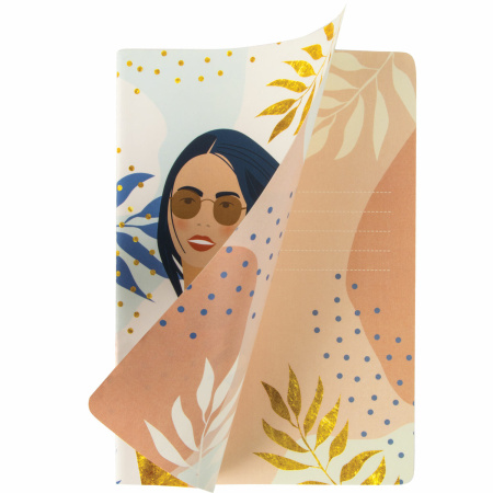 Тетради 40 л. в точку обложка SoftTouch, НАБОР 3 шт., бежевая бумага 70 г/м2, сшивка, А5 (147х210 мм), MEMORIES,BRAUBERG, 403803 - Тетради 40-48 листов