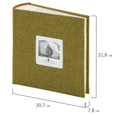 Фотоальбом BRAUBERG на 300 фото 10х15 см, ткань, хаки, 391188 - Фотоальбомы