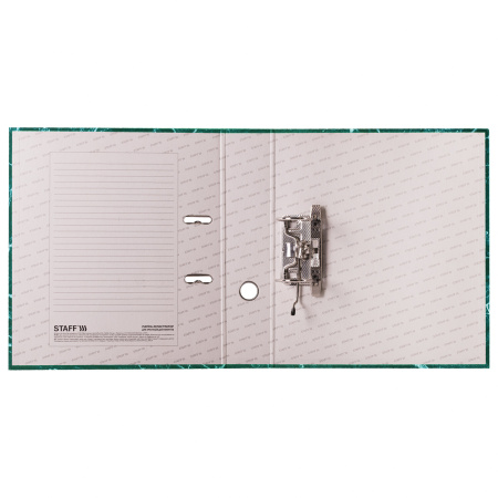 Папка-регистратор STAFF "Basic" БЮДЖЕТ с мраморным покрытием, 70 мм, без уголка, зеленая, 229620 - Папки-регистраторы с арочным механизмом
