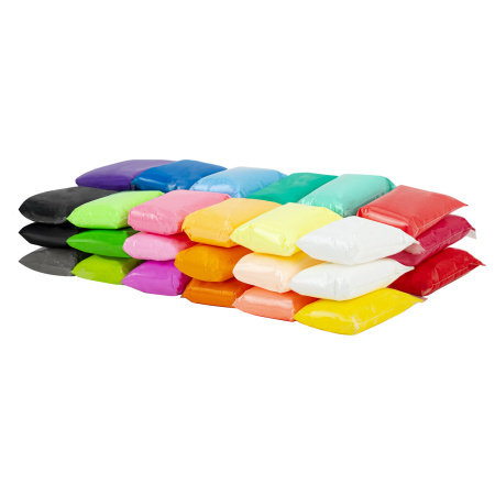 Пластилин супер лёгкий воздушный застывающий 36 шт. (32 цвета + 2 белых + 2 черных) 360 г, 3 стека, BRAUBERG KIDS, 106309 - Пластилин