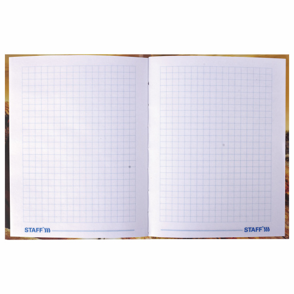 Блокнот МАЛЫЙ ФОРМАТ 110х147 мм А6, 80 л., твердый переплет, ламинированная обложка, клетка, STAFF, "Тигровый", 120949 - Блокноты в книжном переплете